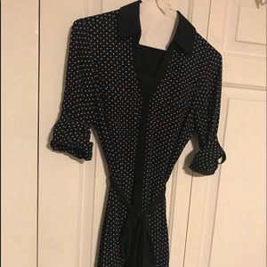 Polk a dot tie shirt dress